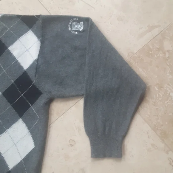 Lyle & Scott Royal Troon GC Lambswool/Angora Sweater, Made In Scotland,LIKE NEW